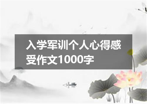 入学军训个人心得感受作文1000字