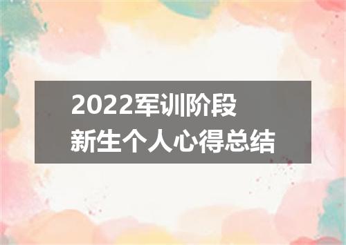 2022军训阶段新生个人心得总结