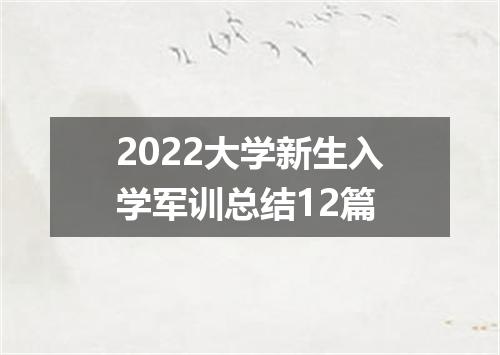 2022大学新生入学军训总结12篇