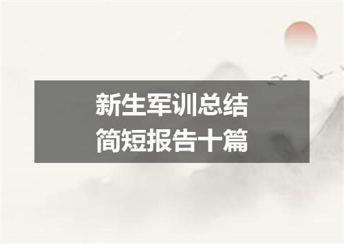 新生军训总结简短报告十篇
