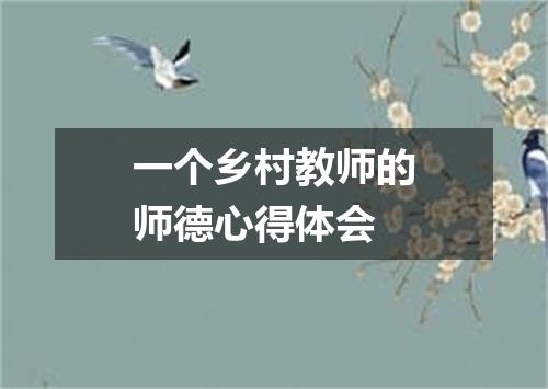 一个乡村教师的师德心得体会