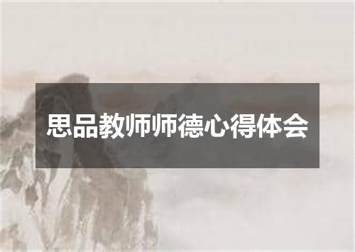 思品教师师德心得体会