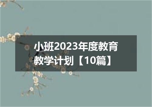 小班2023年度教育教学计划【10篇】