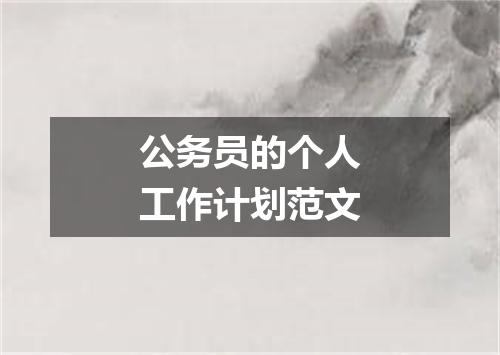 公务员的个人工作计划范文