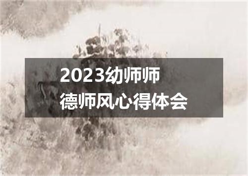 2023幼师师德师风心得体会