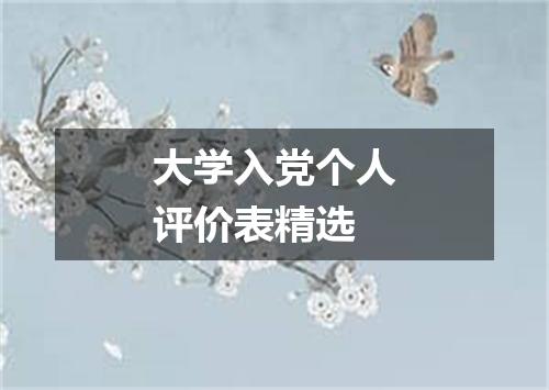 大学入党个人评价表精选