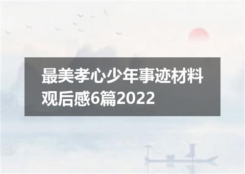 最美孝心少年事迹材料观后感6篇2022