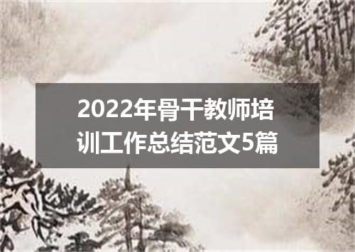 2022年骨干教师培训工作总结范文5篇