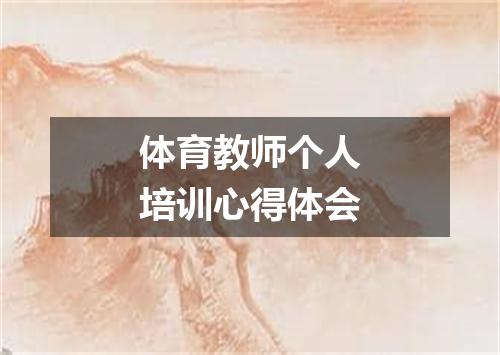 体育教师个人培训心得体会