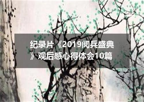 纪录片《2019阅兵盛典》观后感心得体会10篇