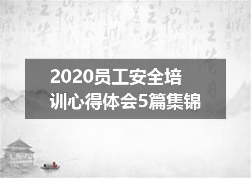 2020员工安全培训心得体会5篇集锦
