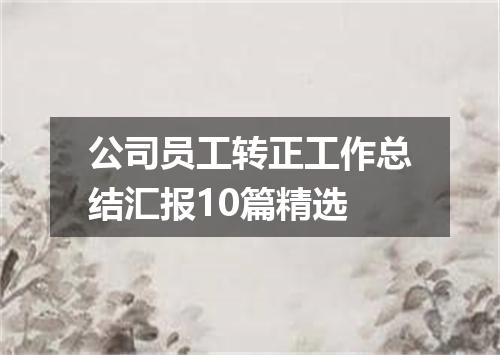 公司员工转正工作总结汇报10篇精选