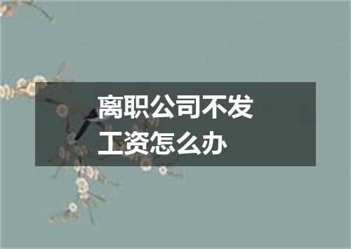 离职公司不发工资怎么办