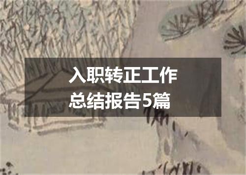 入职转正工作总结报告5篇