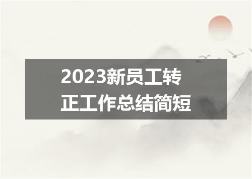 2023新员工转正工作总结简短
