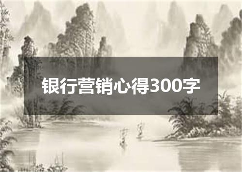 银行营销心得300字