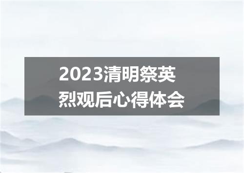 2023清明祭英烈观后心得体会