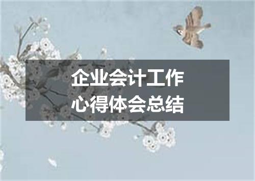 企业会计工作心得体会总结