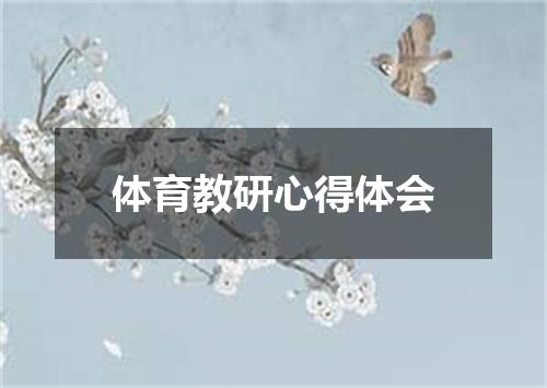 体育教研心得体会