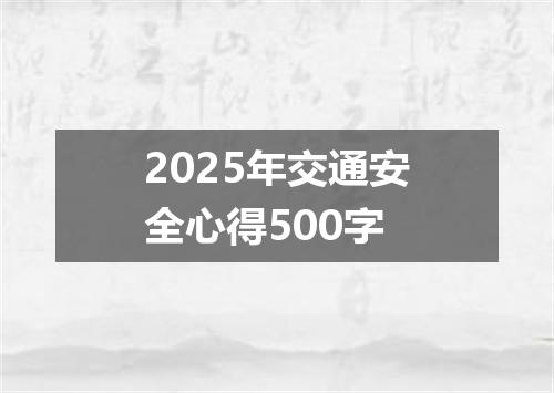 2025年交通安全心得500字