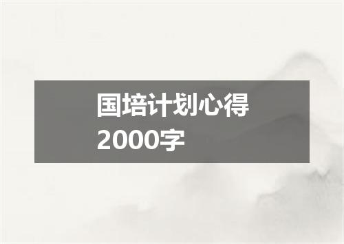 国培计划心得2000字