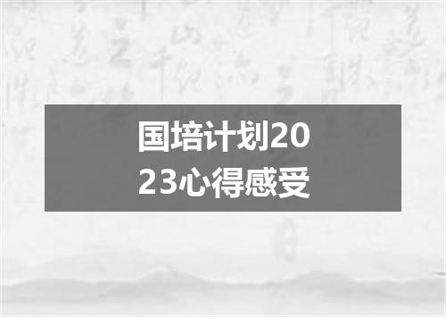 国培计划2023心得感受