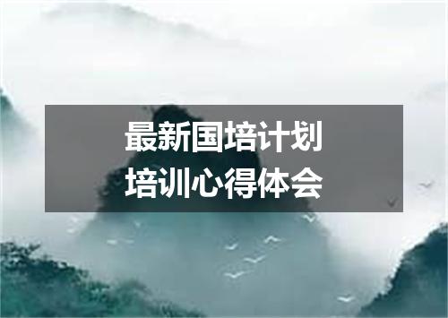 最新国培计划培训心得体会