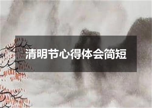 清明节心得体会简短