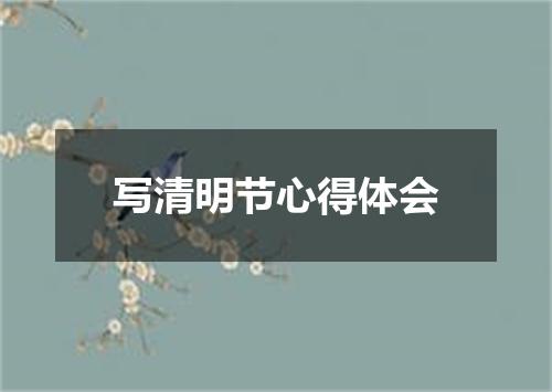 写清明节心得体会