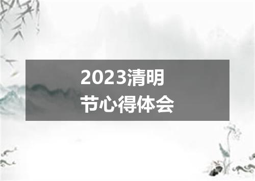 2023清明节心得体会
