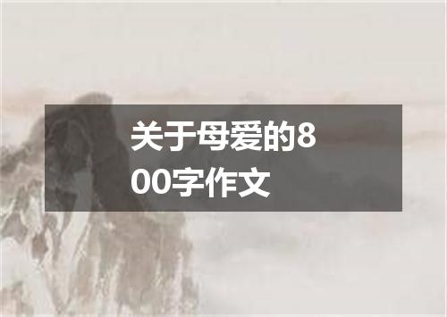 关于母爱的800字作文