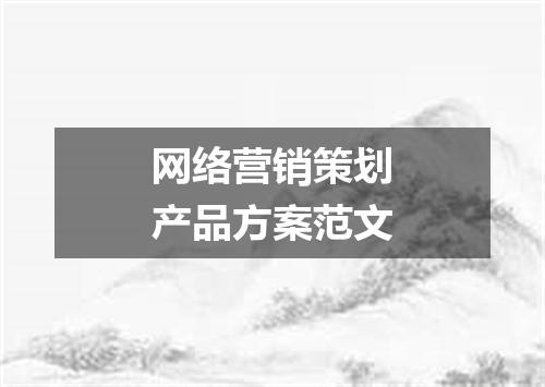 网络营销策划产品方案范文