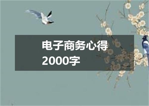电子商务心得2000字