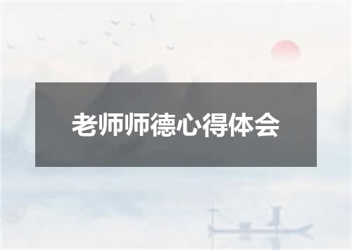 老师师德心得体会