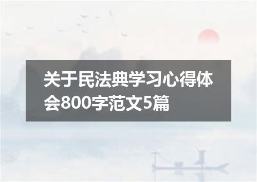 关于民法典学习心得体会800字范文5篇