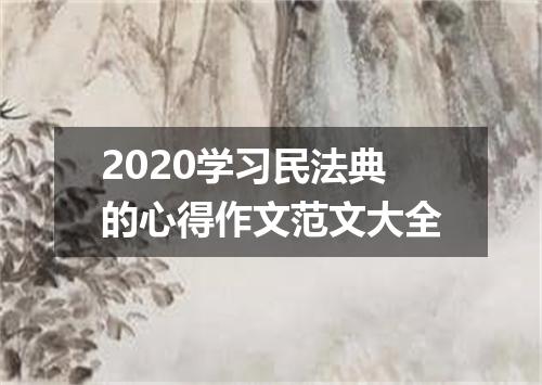 2020学习民法典的心得作文范文大全