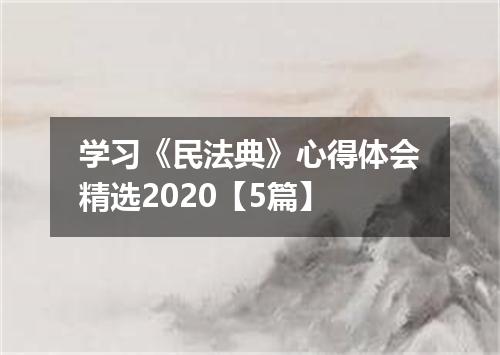 学习《民法典》心得体会精选2020【5篇】