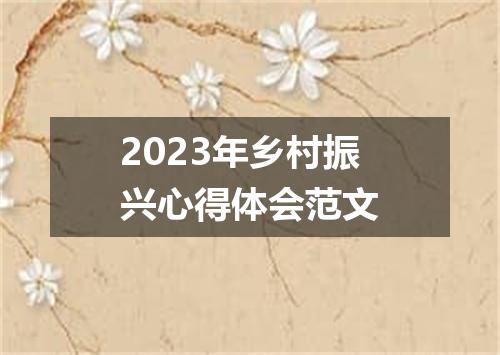 2023年乡村振兴心得体会范文