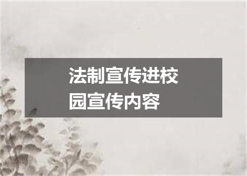 法制宣传进校园宣传内容