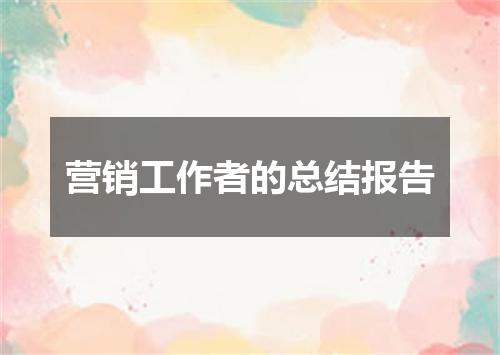 营销工作者的总结报告