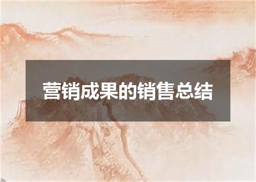 营销成果的销售总结