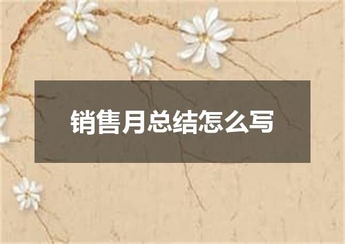 销售月总结怎么写
