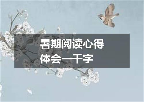 暑期阅读心得体会一千字