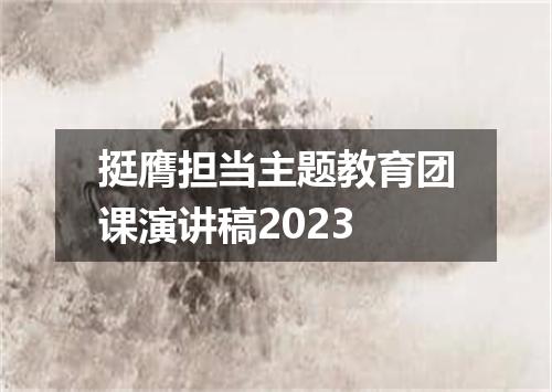 挺膺担当主题教育团课演讲稿2023
