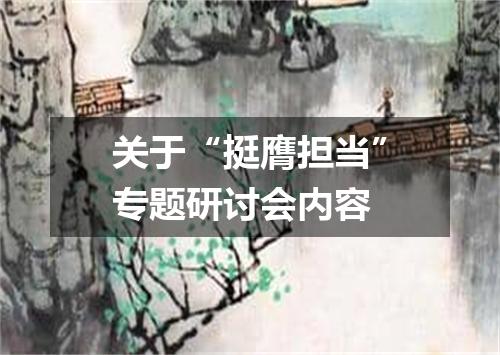 关于“挺膺担当”专题研讨会内容