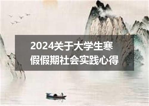2024关于大学生寒假假期社会实践心得