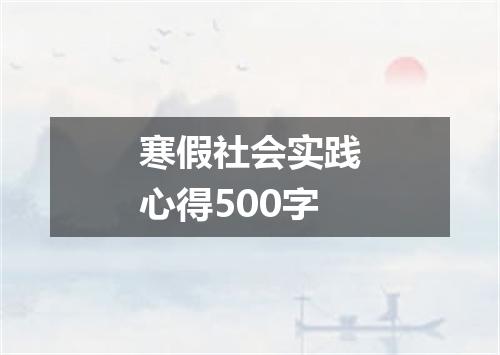 寒假社会实践心得500字