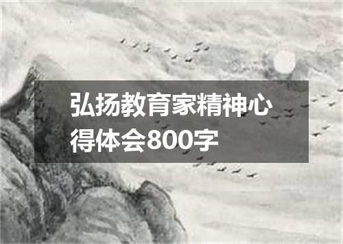 弘扬教育家精神心得体会800字