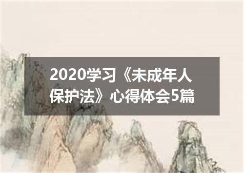 2020学习《未成年人保护法》心得体会5篇