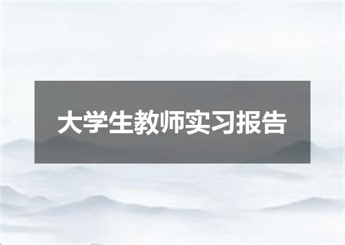 大学生教师实习报告